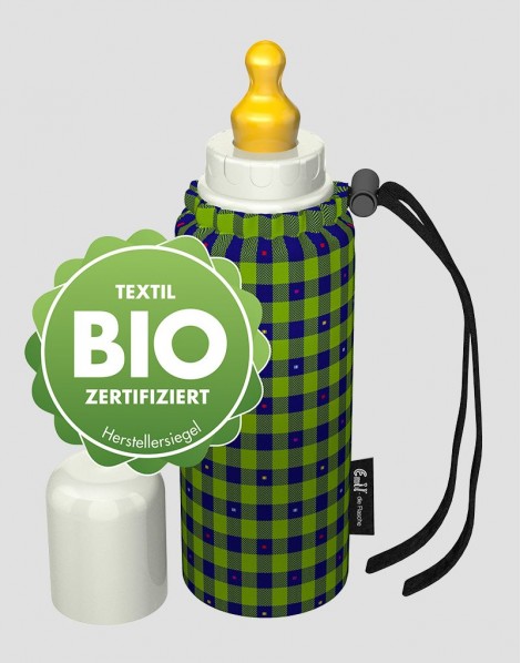 EMIL Ekologiczna butelka ze smoczkiem w kratkę 250 ml