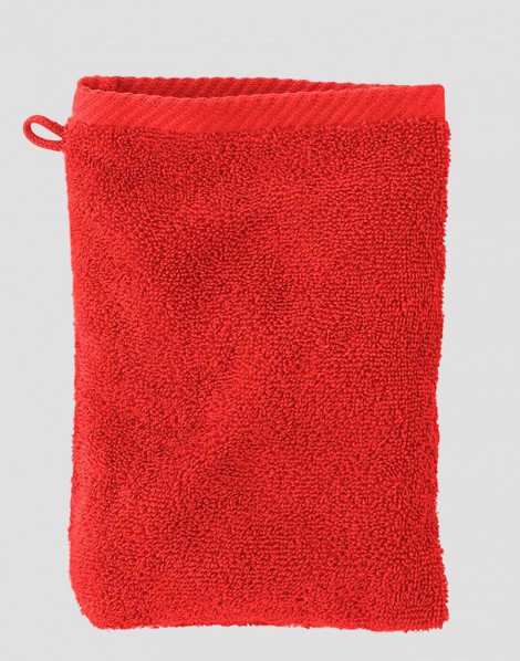 LIVING CRAFTS Rękawica do kąpieli z bawełny ekologicznej czerwona 2 szt.