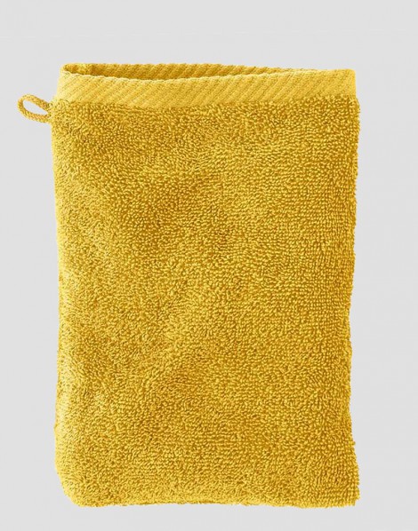 LIVING CRAFTS Rękawica do kąpieli z bawełny ekologicznej żółta 2 szt.