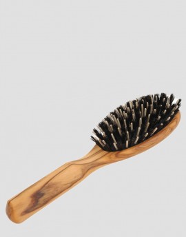 REDECKER Drewniana szczotka do włosów z dzika z igłami 10-rzędowa oliwka