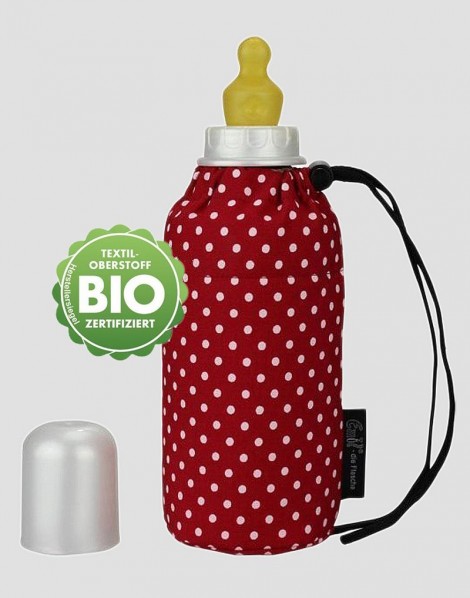 EMIL Ekologiczna butelka ze smoczkiem czerwona w białe kropki 250 ml